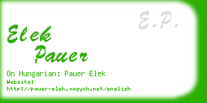 elek pauer business card